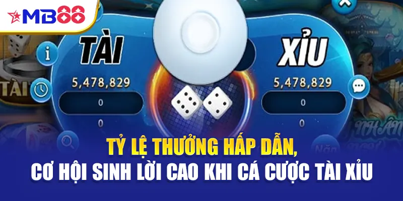 Tỷ lệ thưởng hấp dẫn, cơ hội sinh lời cao khi cá cược tài xỉu