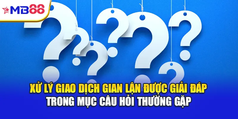 Xử lý giao dịch gian lận được giải đáp trong mục câu hỏi thường gặp