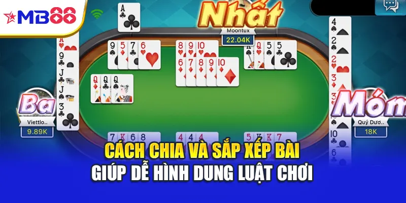 Cách chia và sắp xếp bài giúp dễ hình dung luật chơi